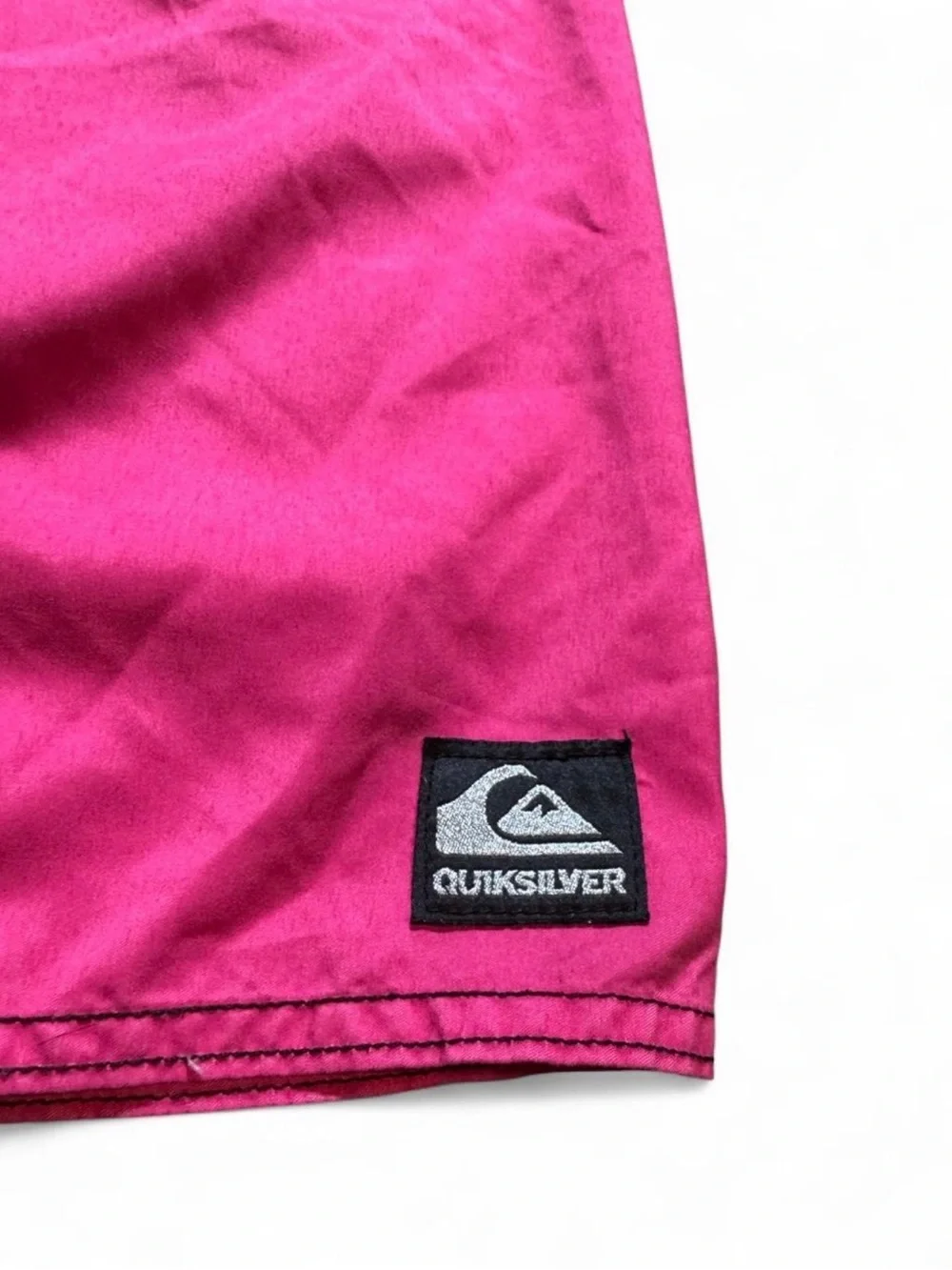 Quiksilver Men’s Black and Magenta Colorblock Swim Board Shorts